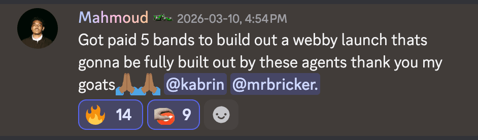 Mahmoud — Got paid $5K to build a webinar launch using the agents